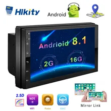 Hikity Android 8,1 автомобильный мультимедийный плеер gps навигация 2 Din HD автомобильное радио Wi-Fi USB " MirrorLink автомобильный стерео резервный приемник