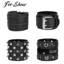 Для женщин и мужчин гетры для рук в стиле стимпанк из искусственной кожи Регулируемый браслет готический рок Широкий Браслет-манжета нарукавники ремень танцевальные аксессуары