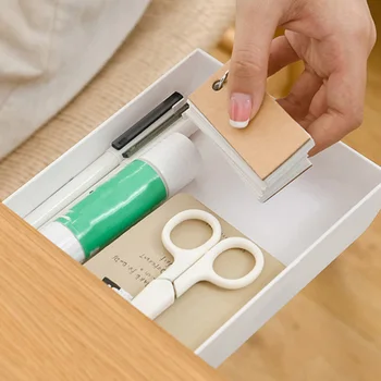 

2pc Drawer Style Storage Box Hidden Adhesive Pen Box Under Table Desk Organizer