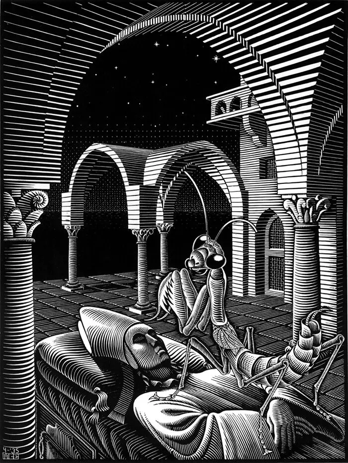 M.C. Escher Dream Art Print Poster Dipinti Ad Olio Su Tela Per La Decorazione Domestica Wall Art