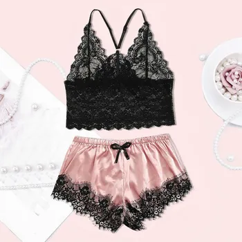 

Lingerie Sexy Bra Women's Sexy Plus Size Sling Lingerie Lace Suitable for sleepwear Underwear Set Bras Women Brief Sets B4