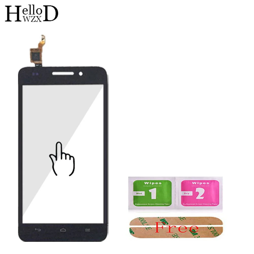 Touch Screen Sensor For HuaWei G510 G610 G620 G620S G630 Touch Screen Digitizer Panel Front Glass TouchScreen 3M Glue Wipes