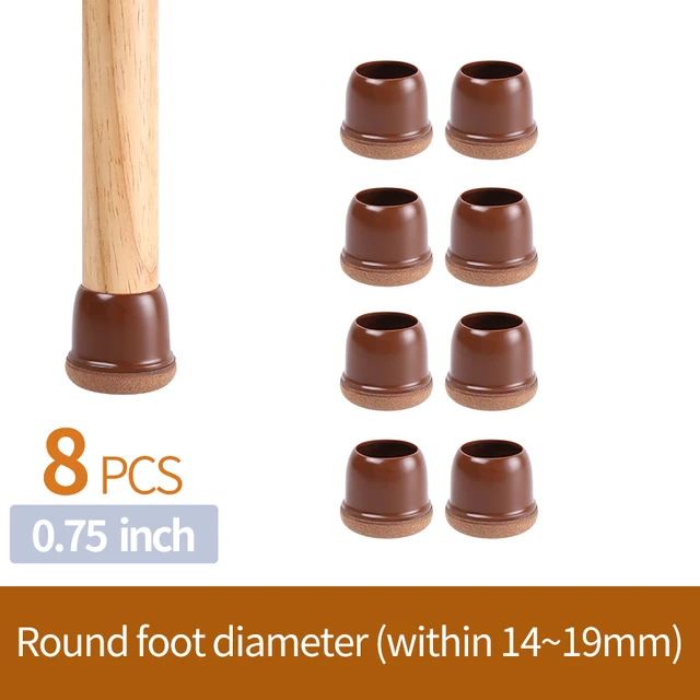 Upgraded Chair Leg Protector Covers Pads For Hardwood Furniture Floor Protectors Caps Sock Round Square Feet Protection Non Slip Diameter 14-19mm