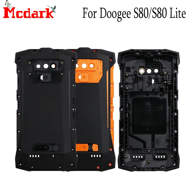 

New Battery Case Cover For Doogee S80 Replacement Back Cover with Button Glass Rear Door for Doogee S80 Lite phone Accessories