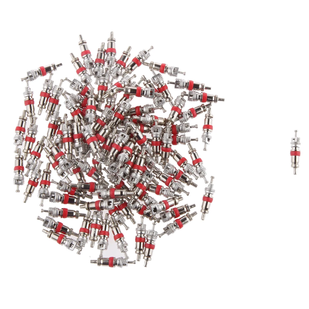 Pack of 100 Autorbike Motor Truck Tire Tyre Aluminum Gas Nozzle Core Part