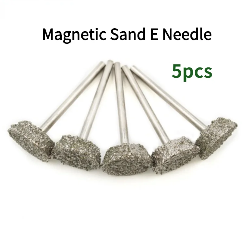 Magnetic Sand E Needle Press Diamond Grinding Needle Jade Agate Jade Tool Rough Grinding Peeling Coarse Sanding Grinding Head 5 pcs e type emery grinding head emery grinding needle jade carving emery jadeite original stone grinding and peeling tool