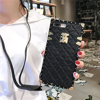Роскошные Винтаж плед из овчины мягкий чехол для Xiaomi 9 Redmi 7 note 7 K20 модные площадь покрытия рамки металлическая крышка - Цвет: Black with Lanyard
