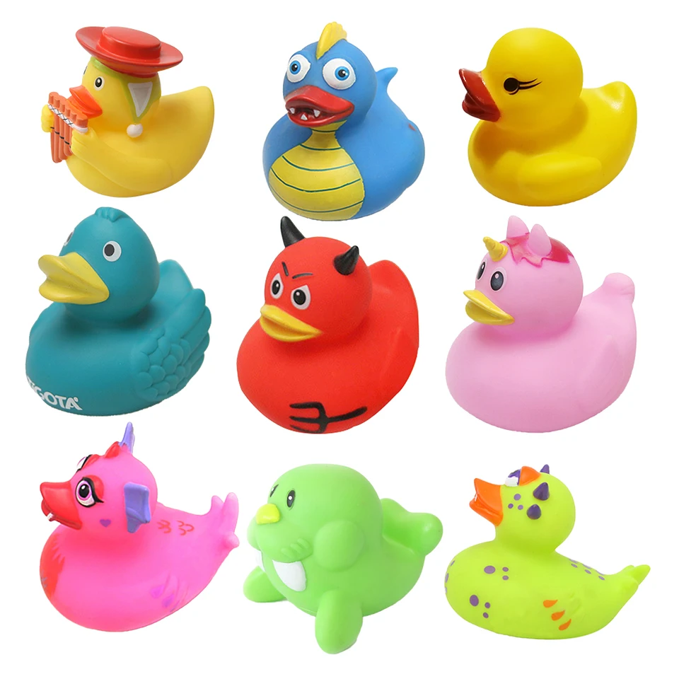 decorated rubber ducks