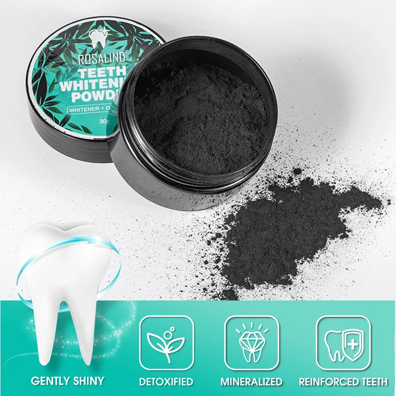 ROSALIND Teeth Whitening Oral Powder Activated Charcoal Carbon Hygiene Cleaning Dental Instrument Tools Equipment 30g | Красота и