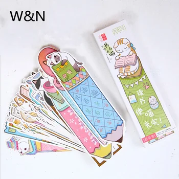 

30 Pcs/lot Cute Funny Cat Bookmark Paper Cartoon Animals Bookmark Markers Marque Page Office Accessories Cute School Supplies