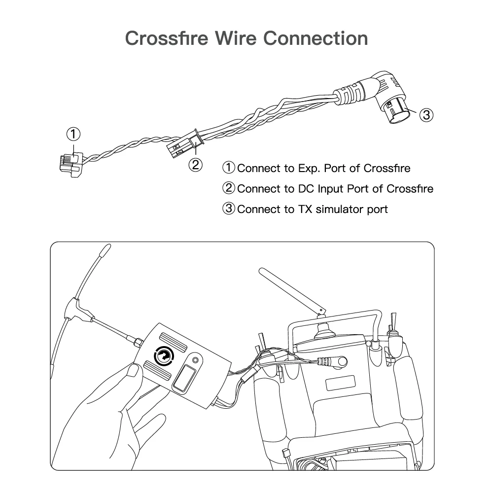 Câble TBS Crossfire Radiolink 14cm pour Émetteur RC AT9S Pro