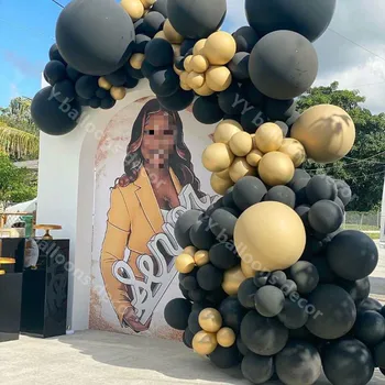 

101Pcs Birthday Balloons Garland Arch Set Metal Gold Foil Helium Ballon Kit Adult Engagement Anniversary Global Party Decoration