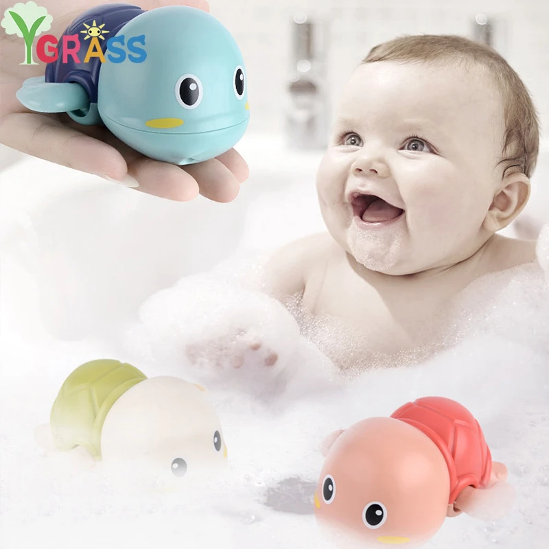 

Tortoise Bath Toys Cute Cartoon Animal Baby Water Toy Infant Swim Turtle Wound-up Chain Clockwork Kids Beach Bath Toys
