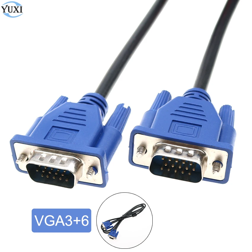Кабель VGA YuXi диаметром 1 5/3/5 м 15 контактов штекер-штекер | Электроника