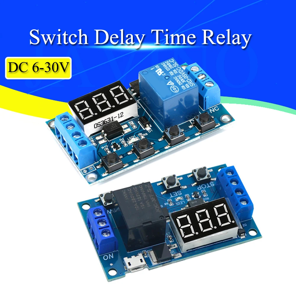 JAVINO DC 6-30V Поддержка Micro USB 5V светодиодный дисплей Автоматизация Задержка цикла