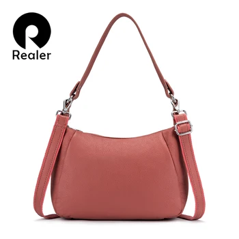 

REALER genuine leather bag handbags women shoulder crossbody bag female casual large totes high quality ladies hobo bag 2020