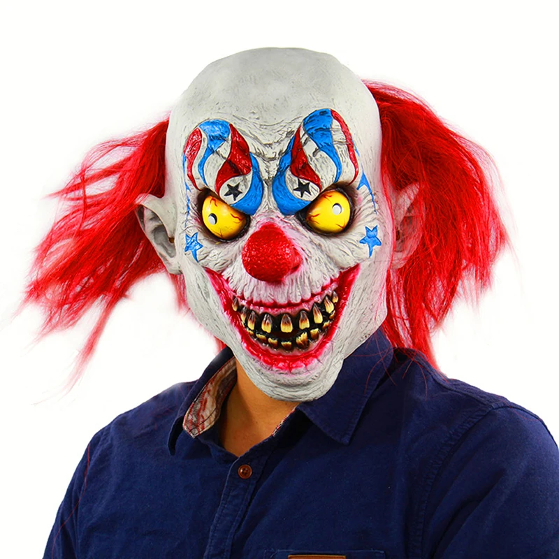 

Scary Mask Full Head Realistic Latex Party Mask Red Hair Clown Mask Halloween Mask Cosplay Masquerade Masks Clothing Accessories