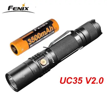 

Fenix UC35 V2.0 USB rechargeable flashlight Cree XP-L HI V3 LED max 1000 lumen beam distance 266M with 3500mAh 18650 li battery