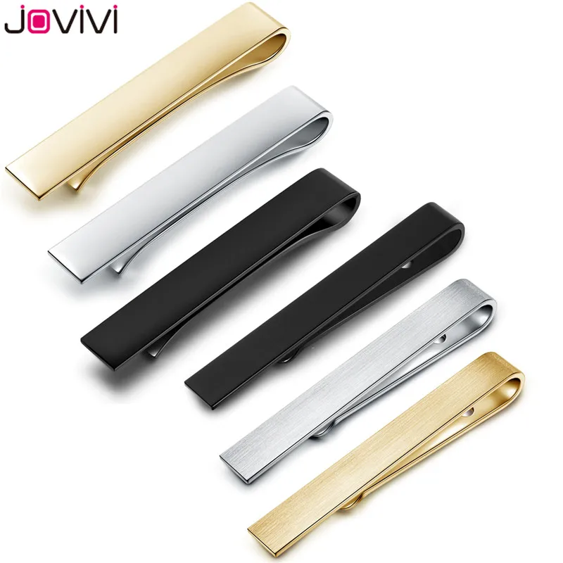 Jovivi-Clip de acero inoxidable para corbata para hombre, 1,6 /lazos regulares de 2,1, Clips de corbata para camisa informal de negocios, regalo de San Valentín
