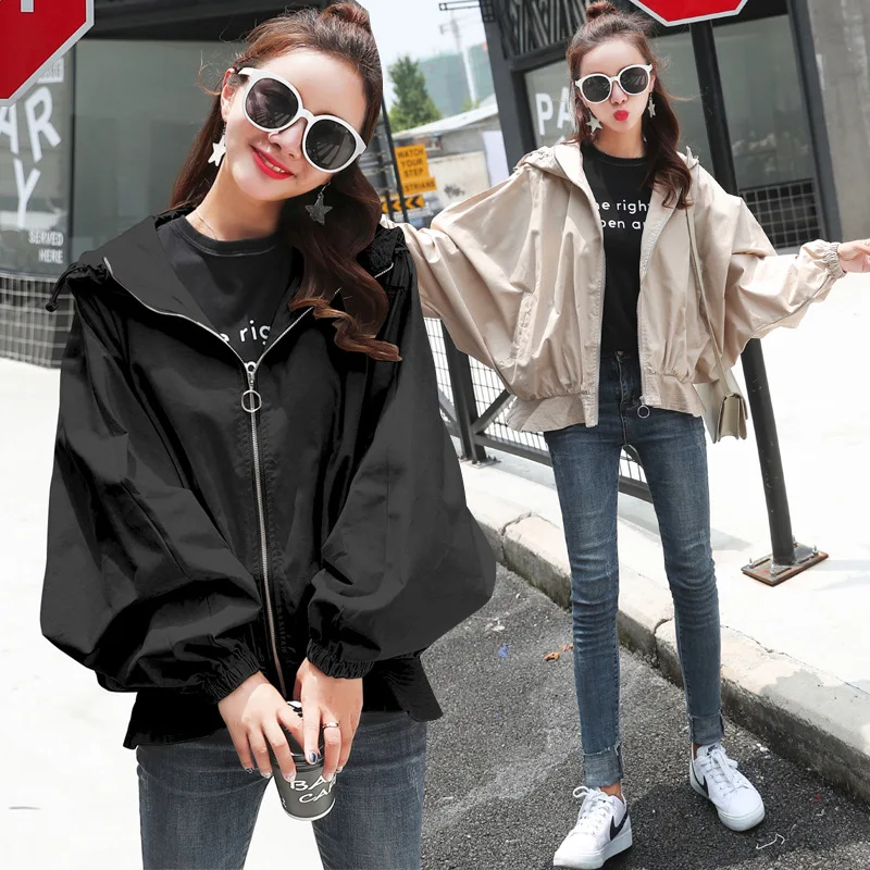 

Hooded Cropped Jacket Women's Spring And Autumn Korean-style Students Loose-Fit Versatile Spring 2018 New Style Hipster Baseball