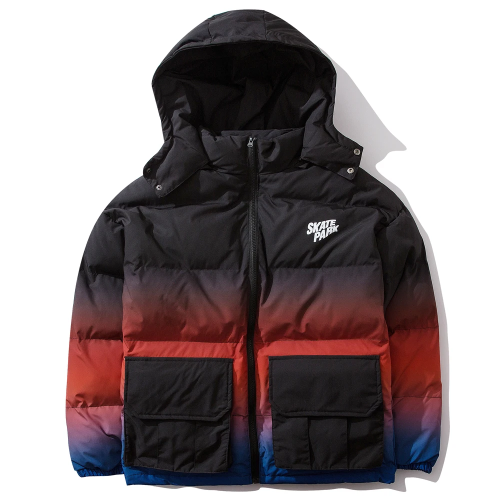 OSCN7 Retro Oversize Contrast Color Padded Jackets Men Japanese Streetwear Loose Casual Women Parkas Jackets Coat 6088