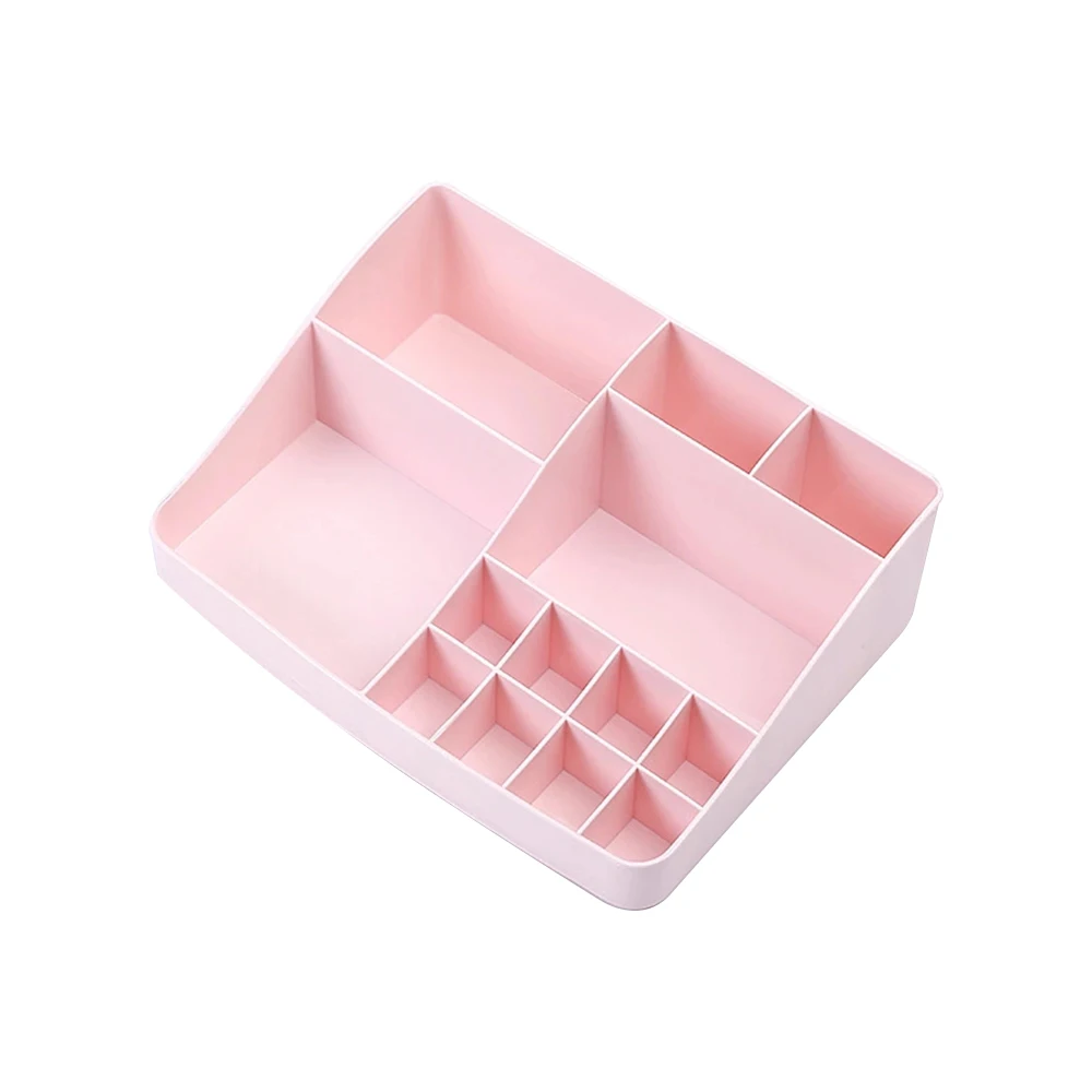 Pink Пластиковый Чехол для макияжа, креативный косметический Органайзер для спальни, косметическая коробка для хранения, экономия пространства, делительная сетка, стационарные ювелирные изделия - Цвет: Pink