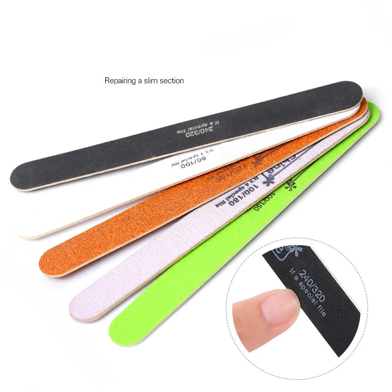 

5Pcs/Lot Sandpaper Nail File Double Side Sanding Buffer Block Kits 5 Colors For UV Gel Polish Professional Nail Files Manicure