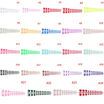

24Pcs Full Cover short toenails false nails fake nails Mixed 5 Colors press on foot french faux ongle Foot False Nail Art Salon