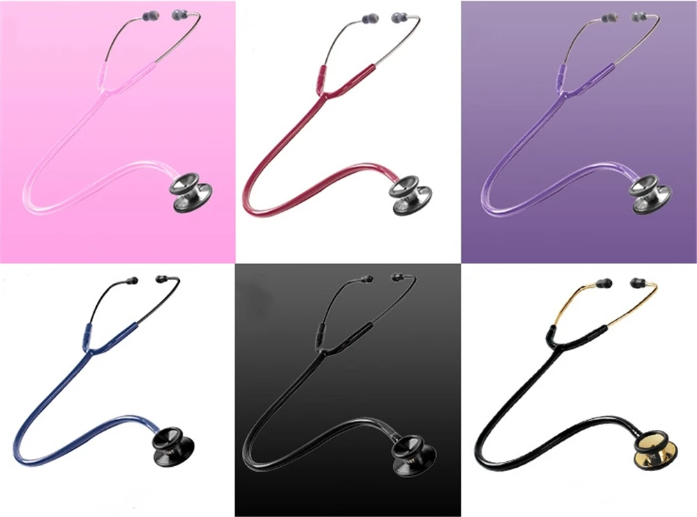 Estetoscópio de Aço Estetoscópio para a Enfermeira do Doutor Inoxidável Estetoscopio Médico Duplo Fetal Freqüência Cardíaca 12 Estetoscópio