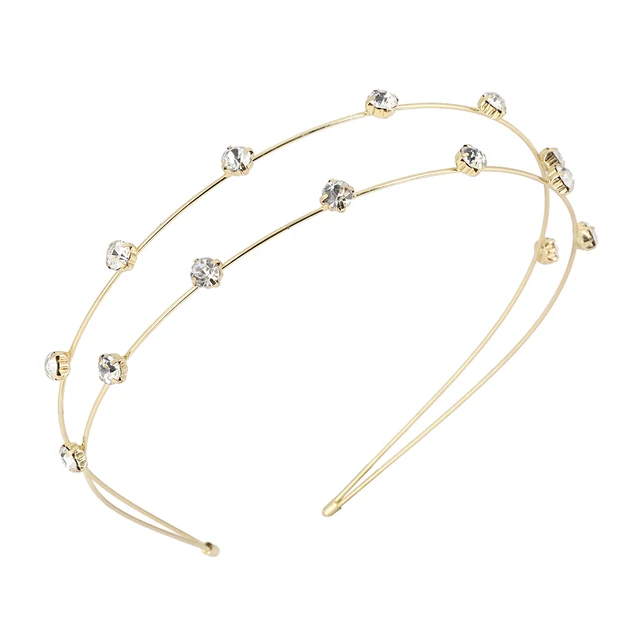 MOLANS Crystal Headband For Women Butterfly Double Hairband Moon Star Inlaid Rhinestone Hair Bands Hair Accessories gray