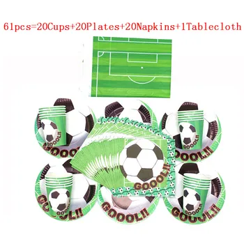 

Hot Soccer Football Theme Party Decoration Tableware Set Paper Plates Cups Napkin Tablecover Baby Shower Birthday Party Supplies