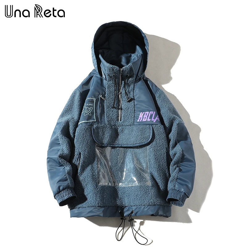 Una Reta, зимняя куртка для мужчин, новинка, уличная одежда, свободная парка с буквенным принтом, пальто с капюшоном, хип-хоп, Мужская одежда, теплые куртки для мужчин