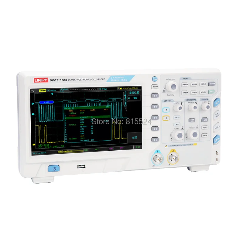 UNI-T UPO2102CS супер ФОСФОРНЫЕ осциллографы 2 канала полосы пропускания 100 МГц Частота дискретизации 1GSa/s длина записи 32Mpts