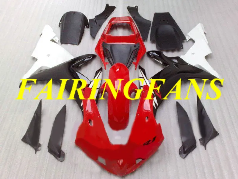 Комплект обтекателей для мотоцикла YAMAHA YZFR1 02 03 YZF R1 YZF1000 2002 2003 красные, белые Обтекатели кузова+ подарки YE45