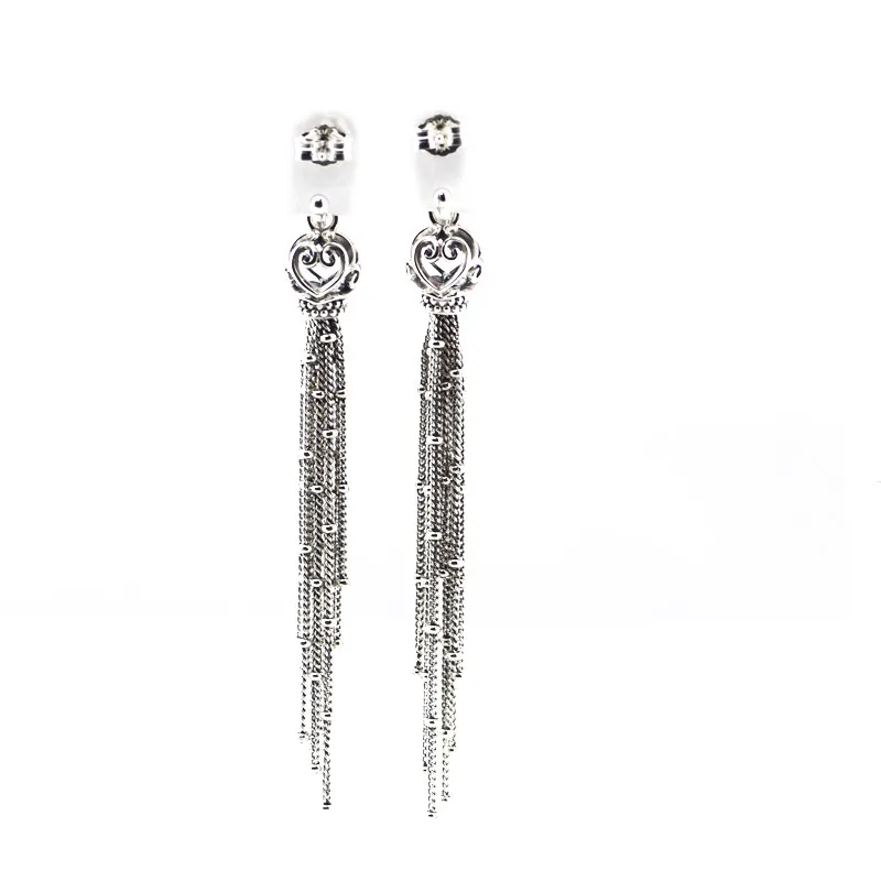 Enchanted Tassels Длинные серьги серебро 925 Ювелирная цепочка из бисера серьги-гвоздики для женщин подарок настоящие 925 пробы серебряные серьги - Окраска металла: Enchanted Tassels