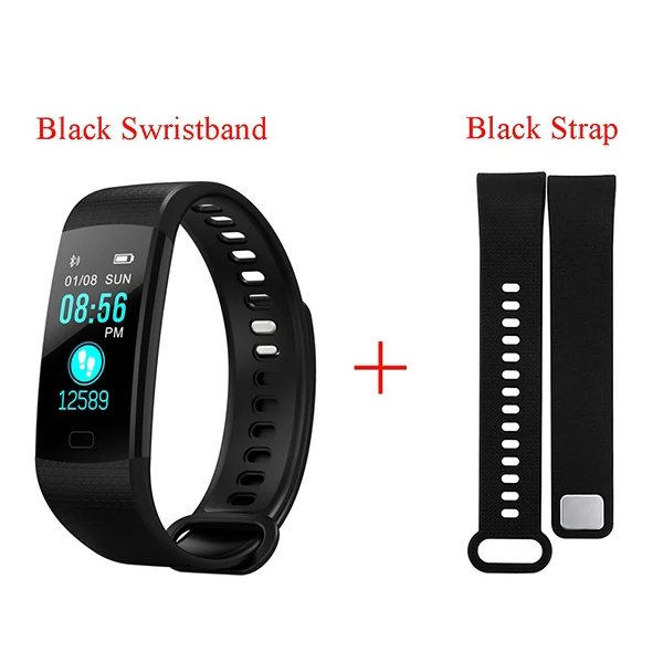 Y5 умный браслет для мужчин и женщин спортивные часы фитнес-трекер для измерения сердечного ритма кровяное давление часы цветной экран трекер активности запястье - Цвет: add black