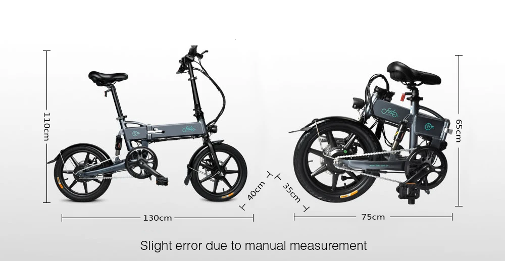 Discount 16 Inch Fiido D2 Adult Electric Bicycle 2 Wheels Electric Bicycle Mini 250W Folding Portable Electric Bike 10