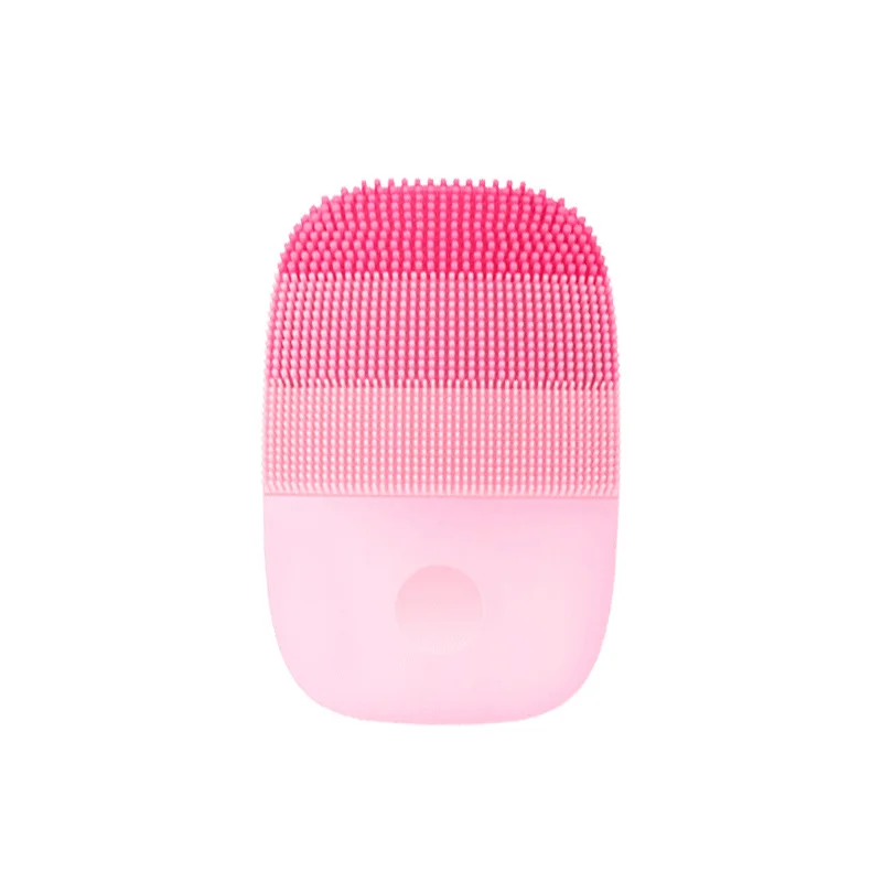 Звуковая электрическая Очищающая щетка для лица, массажер для лица, умный водонепроницаемый силиконовый массажный моющий очиститель для ухода за лицом, перезаряжаемый - Цвет: pink