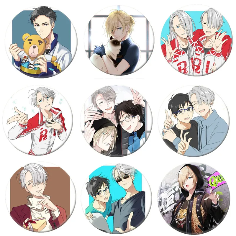 

Anime YURI!!! on ICE Brooch Pin Cosplay Badge Accessories For Clothes Backpack Decoration Children's gift Free Shipping B011