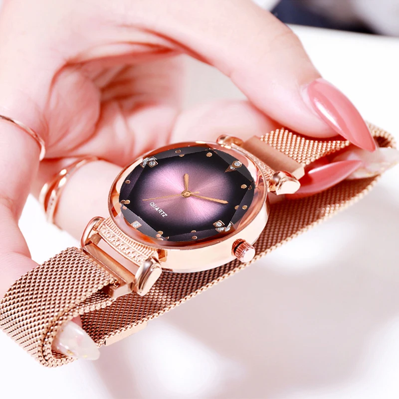 Лидер продаж, женские модные элегантные наручные часы с магнитной пряжкой, роскошные женские римские цифры звездного неба, подарок Relojes Para Mujer