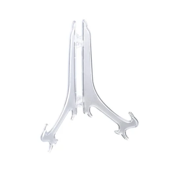 

12Pcs/Set Clear Plastic Easels Plate Holders Display Dish Rack Picture Frame Photo Book Pedestal Holder Display Stand Stander