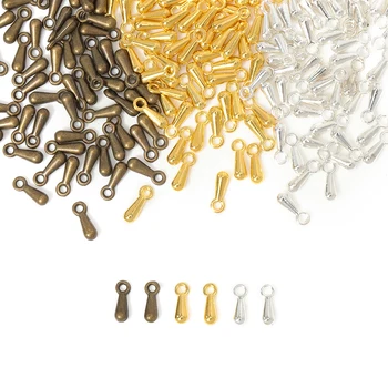 

100pcs 7x2mm Ending Droplets Extension End Charm Tail Chain for DIY Jewelry Making Fi Gold/Silver Necklace Bracelet Accessory