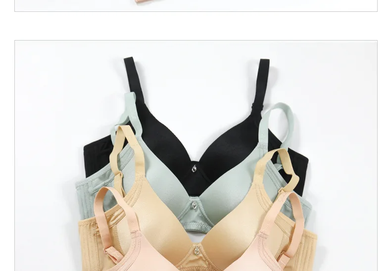 Solid Color Bras For Women Wire Free Push Up Seamless Soft Bra Three Breasted Sexy Lingerie Comfort Breathable Bralette B Cup