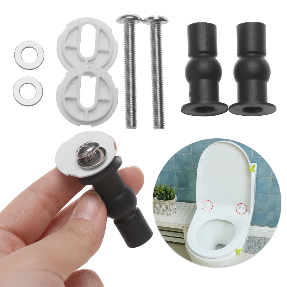 2Pcs Toilet Seat Bolts Hinges Screws Bathroom Nut WC Hole Fixing Fit Kits Screw DIY Repair Tools Universal Replacement Hardware