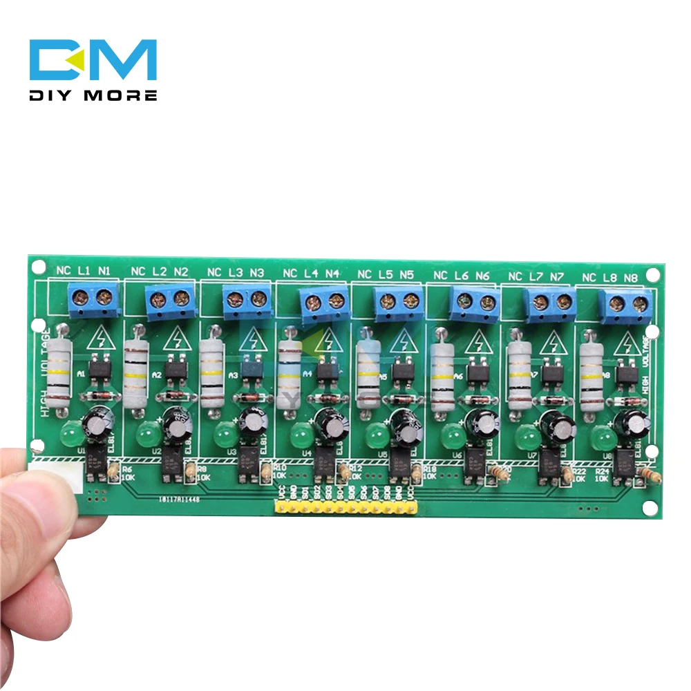 8 канальный AC 220V 3V 5V канальная оптопара изоляционная тестовая плата