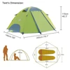 Desert & Fox tente légère 3 saisons Camping en plein air randonnée tentes avec sac de transport 2-3 personnes Double couche sac à dos tente compacte ► Photo 2/6