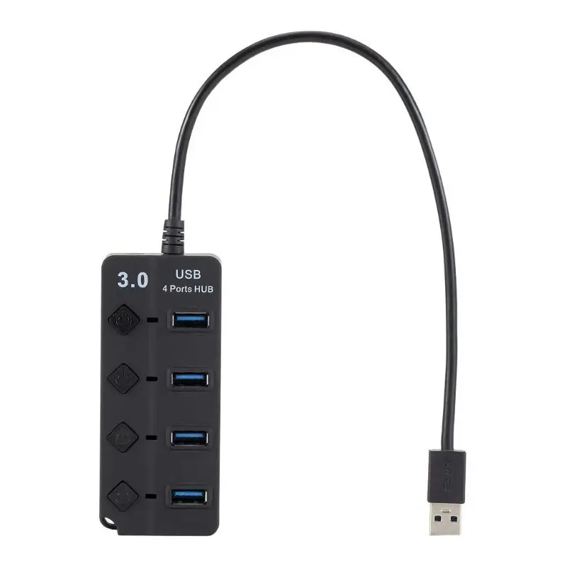 Usb-хаб 3,0 высокоскоростной 4/7 порт USB 3,0 концентратор разветвитель вкл/выкл переключатель с ЕС/США адаптер питания для MacBook портативных ПК 37MC