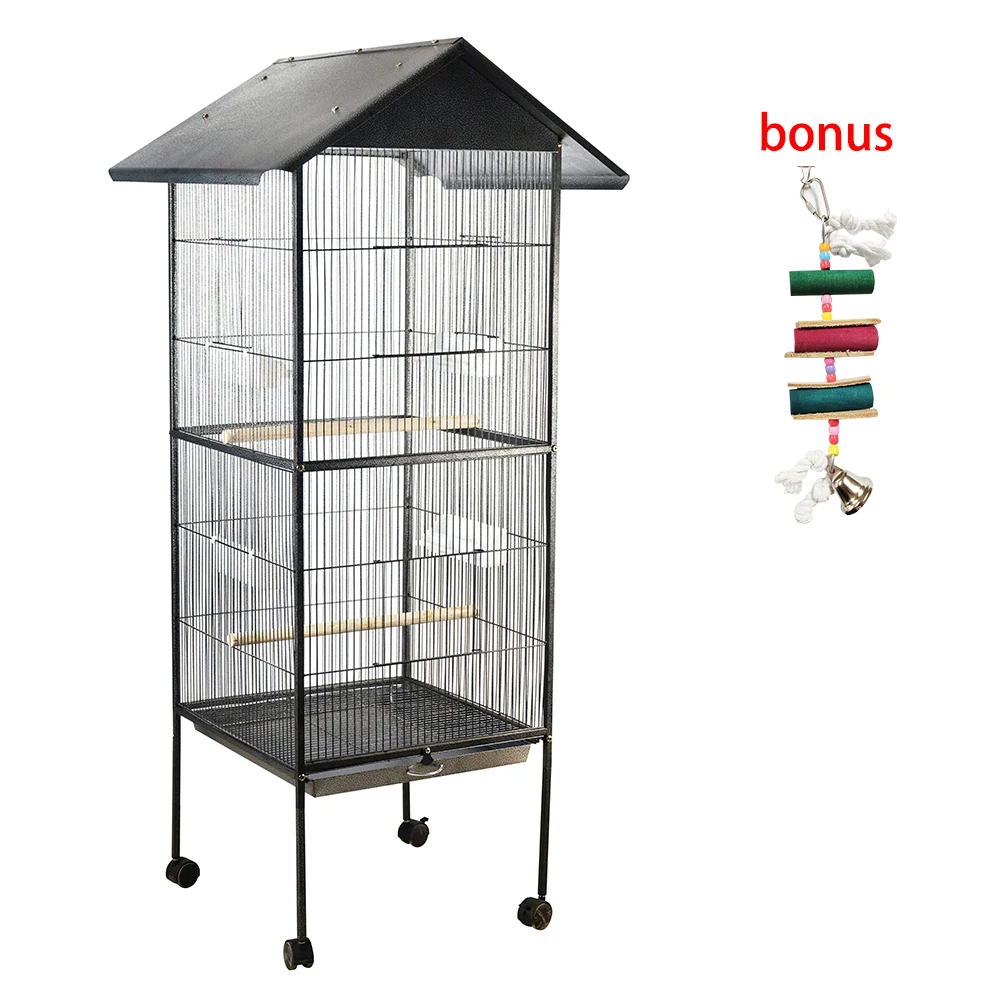 

Pet Bird Cage Metal Wide Tall Large Capacity Bird Cage Multifunction Feeding Rest Fun Easy Cleaning Parrots Macaw Cockatiel Nest