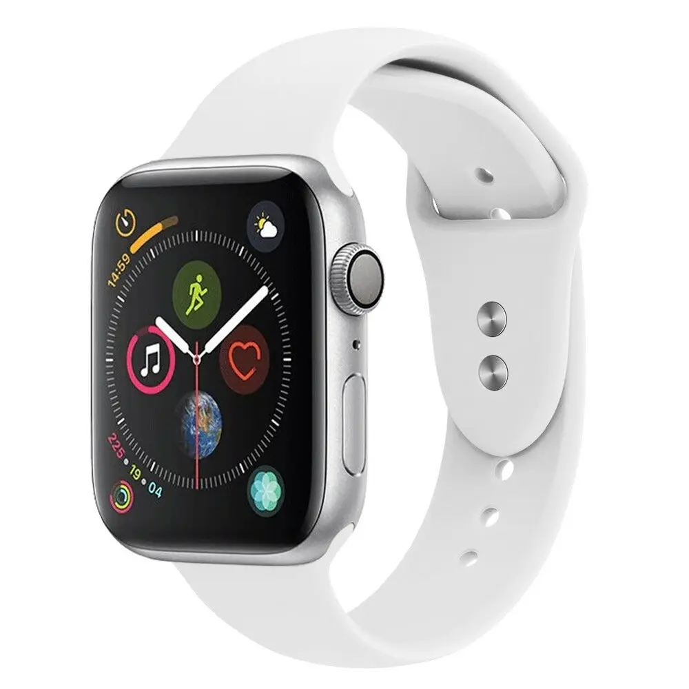 Сменный силиконовый спортивный ремешок 38 мм 44 мм для Apple Watch Series 1 2 3 4 - Цвет ремешка: White