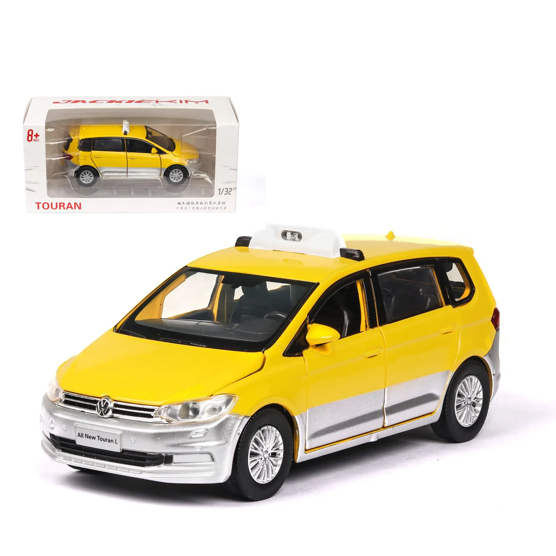 Модель автомобиля 1:32 touran Taxi Shanghai, открытая дверь, детская игрушка, детские игрушки, коллекция подарочных игрушек для мальчиков
